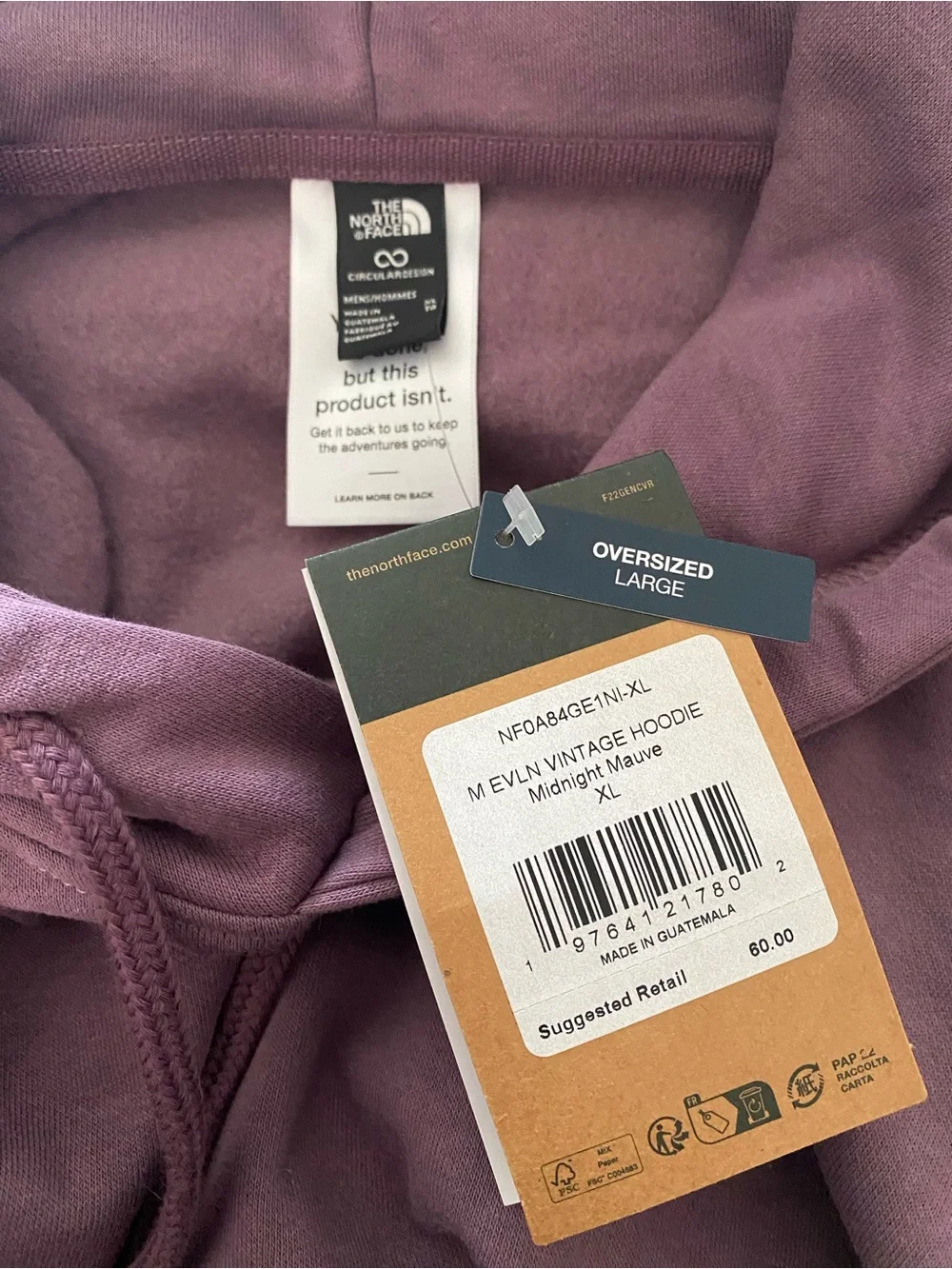 NWT The North Face Men’s Vintage Hoodie - Midnight Mauve XL